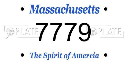 7779 Massachusetts License Plate
