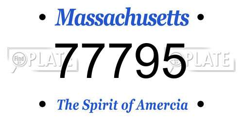 77795 Massachusetts License Plate
