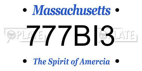 777BI3 Massachusetts License Plate