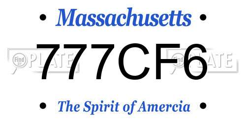 777CF6 Massachusetts License Plate