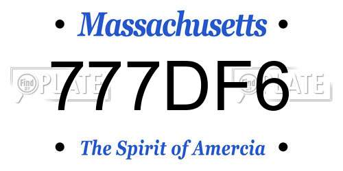 777DF6 Massachusetts License Plate