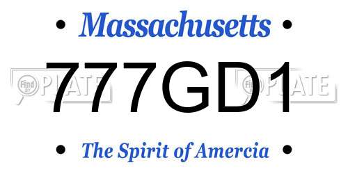 777GD1 Massachusetts License Plate