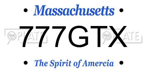 777GTX Massachusetts License Plate