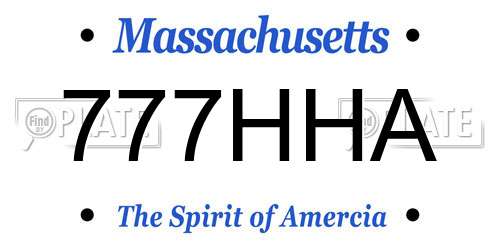 777HHA Massachusetts License Plate