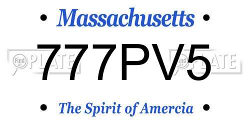 777PV5 Massachusetts License Plate