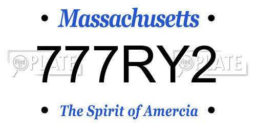 777RY2 Massachusetts License Plate