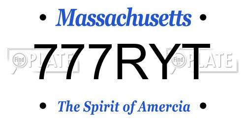 777RYT Massachusetts License Plate