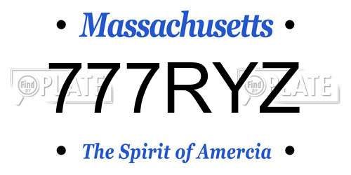 777RYZ Massachusetts License Plate