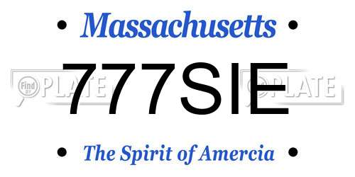 777SIE Massachusetts License Plate