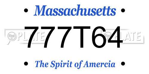 777T64 Massachusetts License Plate