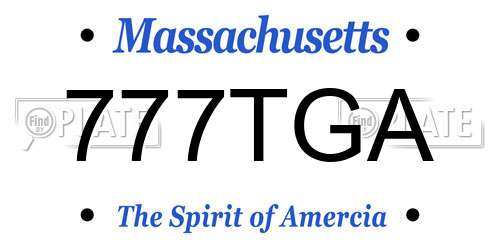 777TGA Massachusetts License Plate