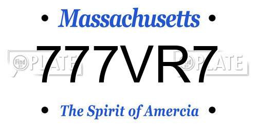 777VR7 Massachusetts License Plate