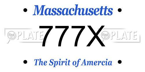 777X Massachusetts License Plate