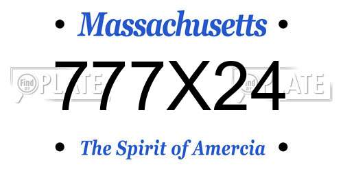 777X24 Massachusetts License Plate