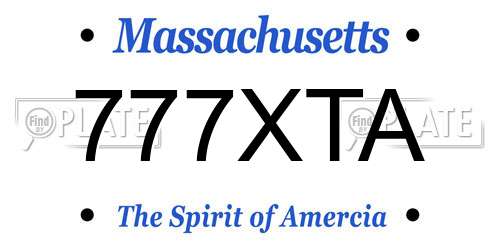 777XTA Massachusetts License Plate