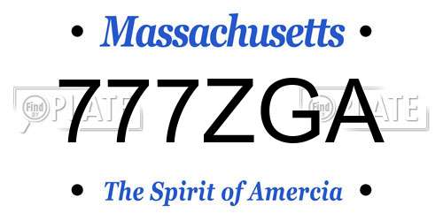 777ZGA Massachusetts License Plate