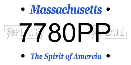 7780PP Massachusetts License Plate