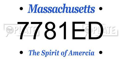 7781ED Massachusetts License Plate
