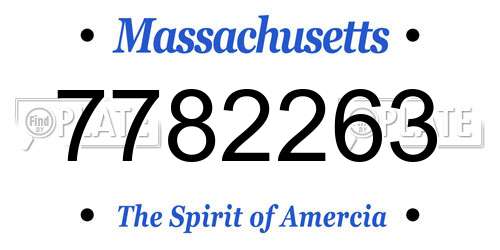 7782263 Massachusetts License Plate