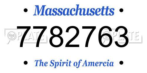 7782763 Massachusetts License Plate