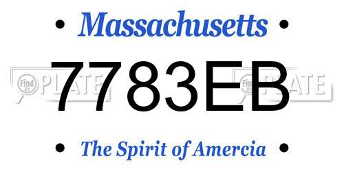 7783EB Massachusetts License Plate