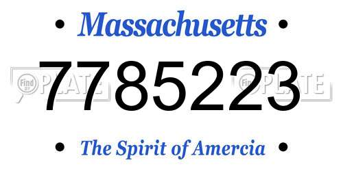 7785223 Massachusetts License Plate