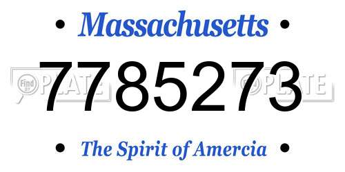 7785273 Massachusetts License Plate