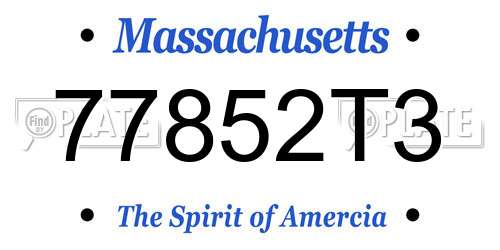 77852T3 Massachusetts License Plate