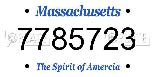 7785723 Massachusetts License Plate