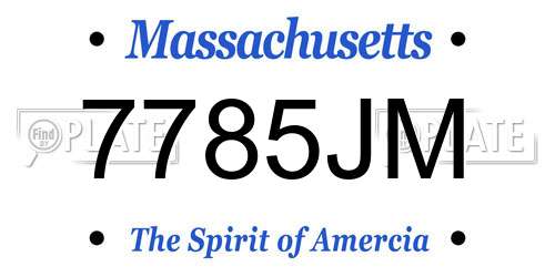 7785JM Massachusetts License Plate