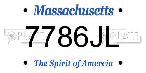 7786JL Massachusetts License Plate