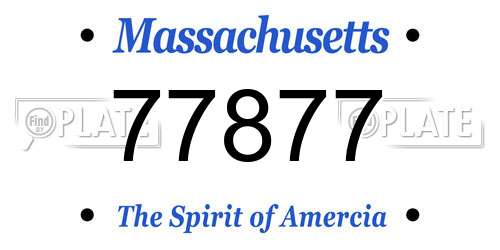 77877 Massachusetts License Plate