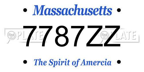 7787ZZ Massachusetts License Plate