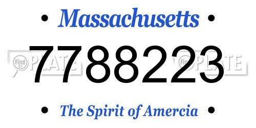 7788223 Massachusetts License Plate