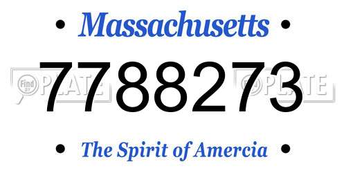 7788273 Massachusetts License Plate