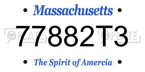 77882T3 Massachusetts License Plate