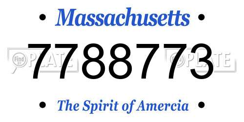 7788773 Massachusetts License Plate