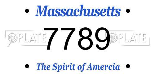 7789 Massachusetts License Plate