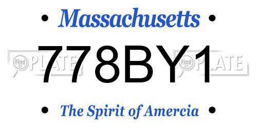 778BY1 Massachusetts License Plate