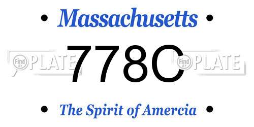 778C Massachusetts License Plate