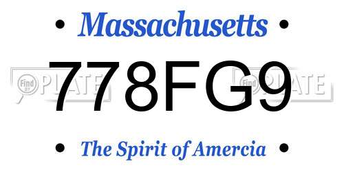 778FG9 Massachusetts License Plate
