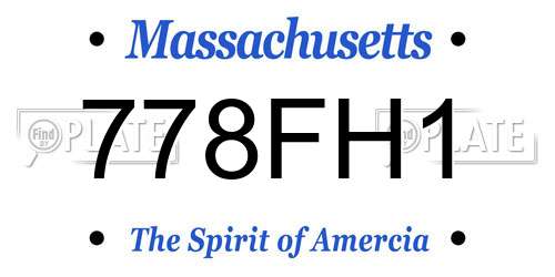 778FH1 Massachusetts License Plate