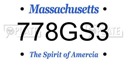 778GS3 Massachusetts License Plate