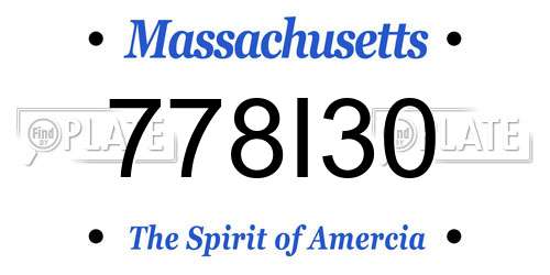 778I30 Massachusetts License Plate