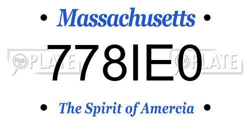 778IE0 Massachusetts License Plate