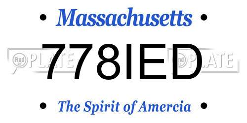 778IED Massachusetts License Plate