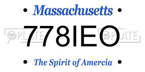 778IEO Massachusetts License Plate