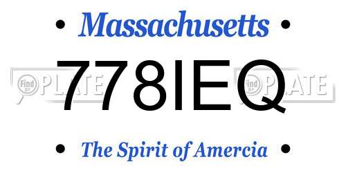 778IEQ Massachusetts License Plate