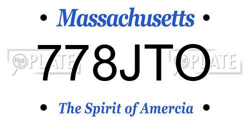 778JTO Massachusetts License Plate
