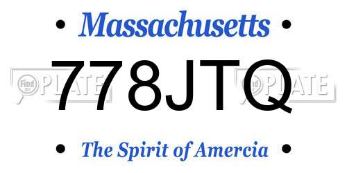 778JTQ Massachusetts License Plate